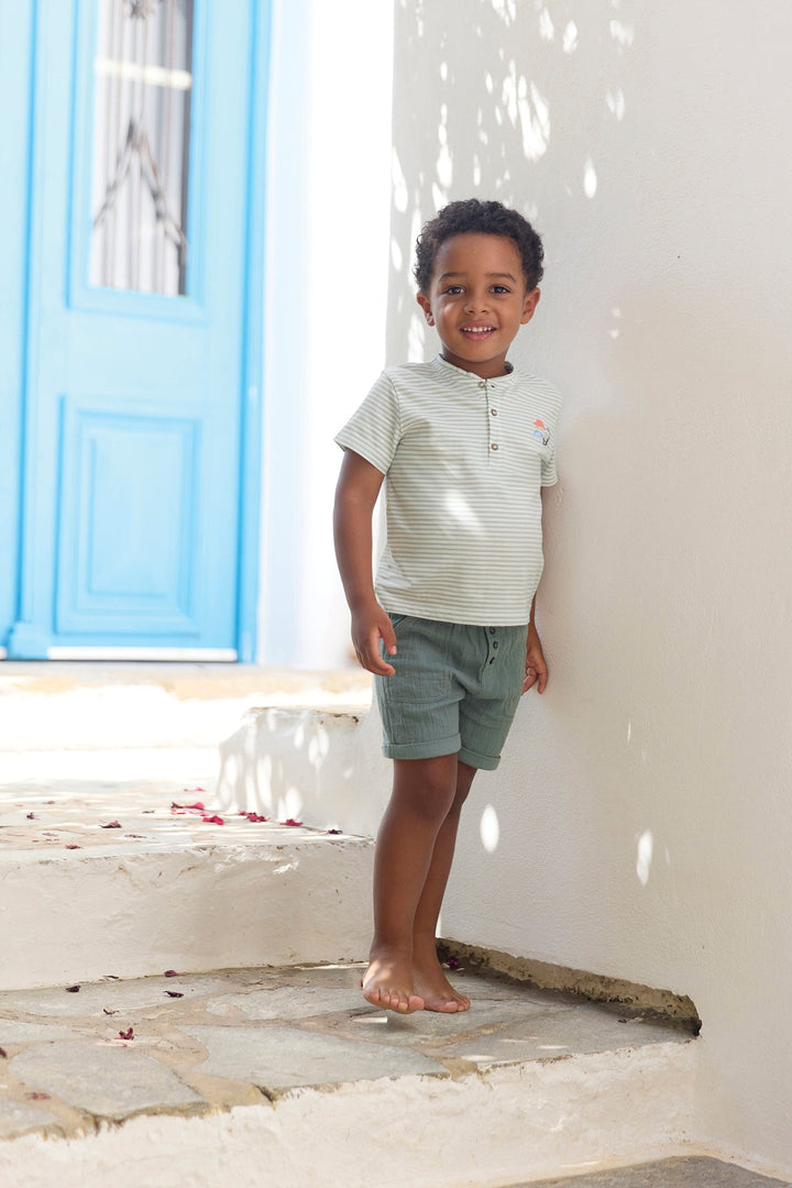 Tartine et Chocolat Striped Dino Tee