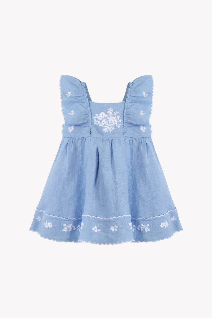 Tartine et Chocolat Linen Embroidery Detail Dress