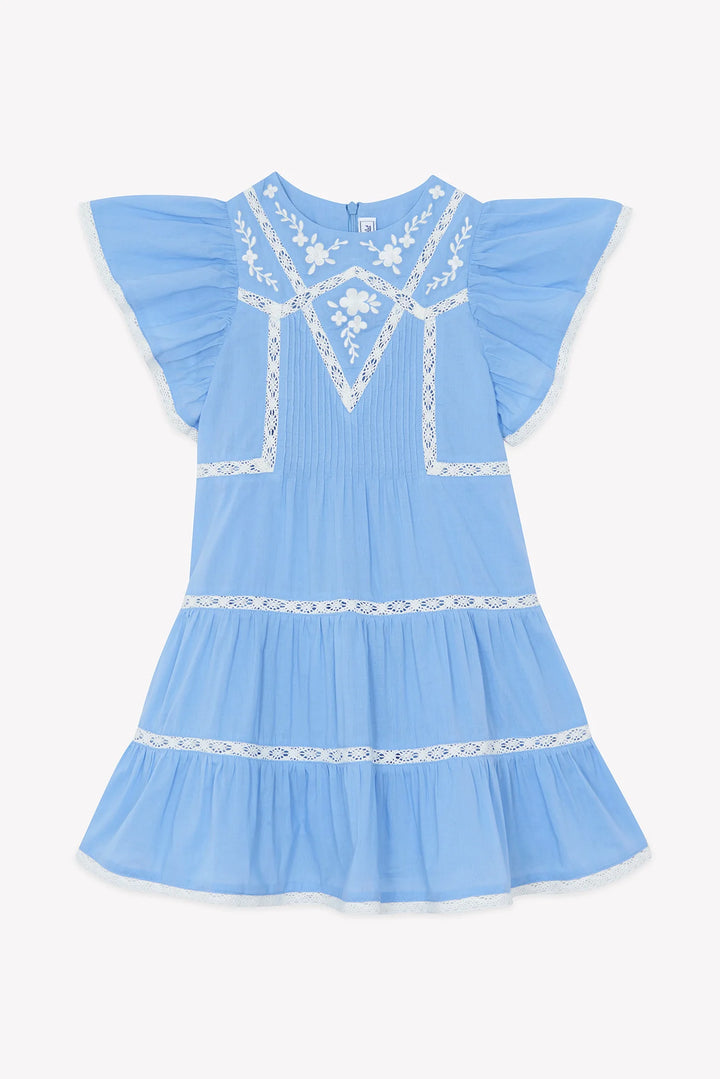 Tartine et Chocolat Flutter Sleeve Lace Detail Dress