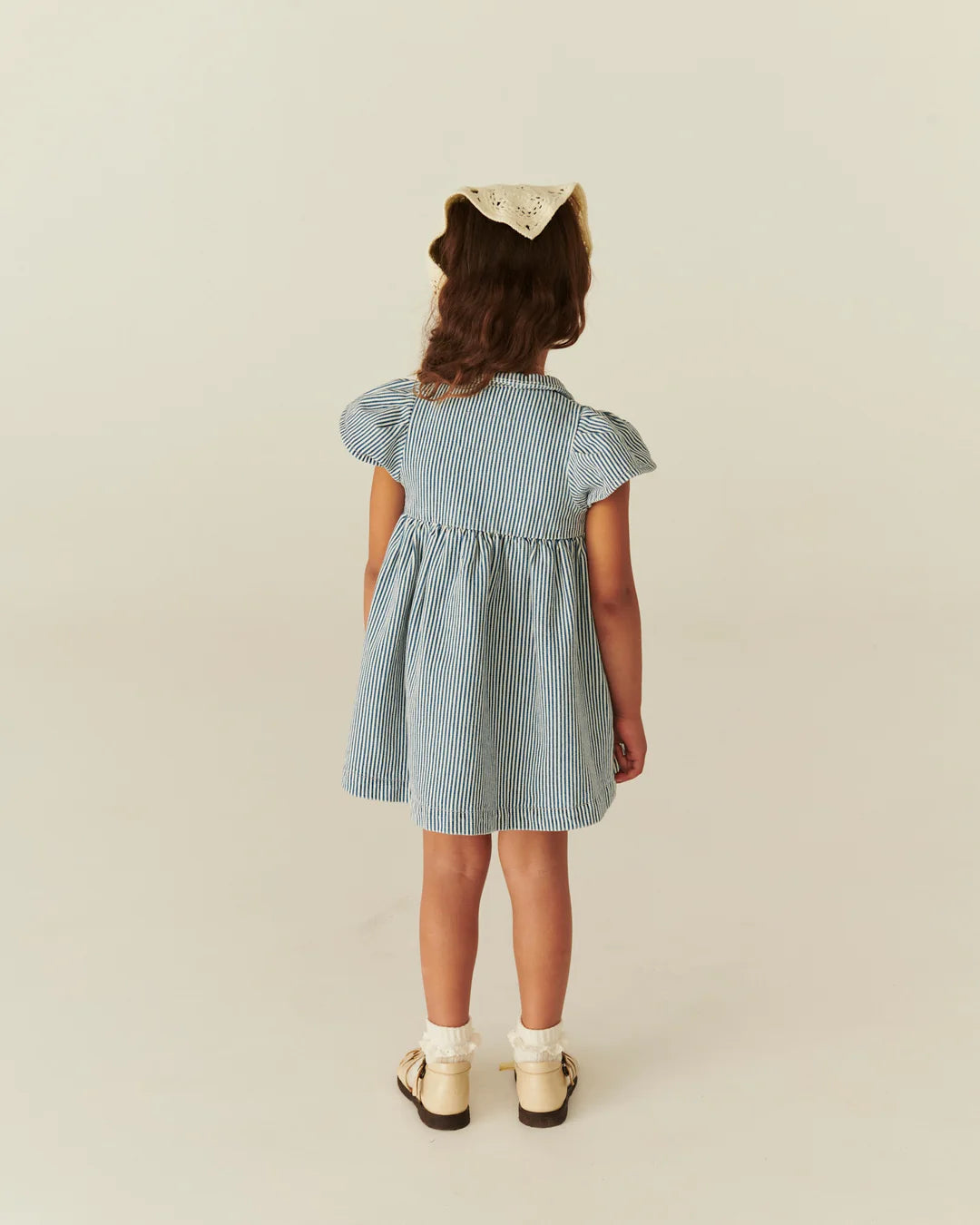 Copenhagen Colors Frill Sleeve Striped Dress
