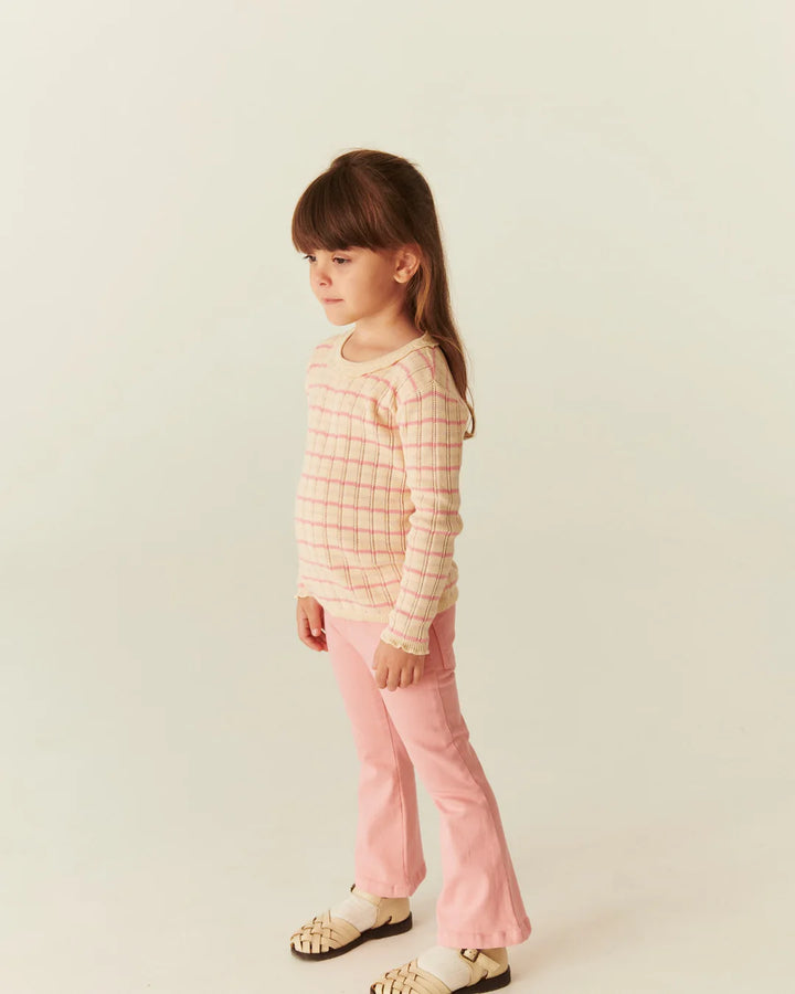 Copenhagen Colors Pointelle Striped Sweater