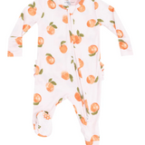 Angel Dear Watercolor Peaches 2 Way Zipper Ruffle Back Footie