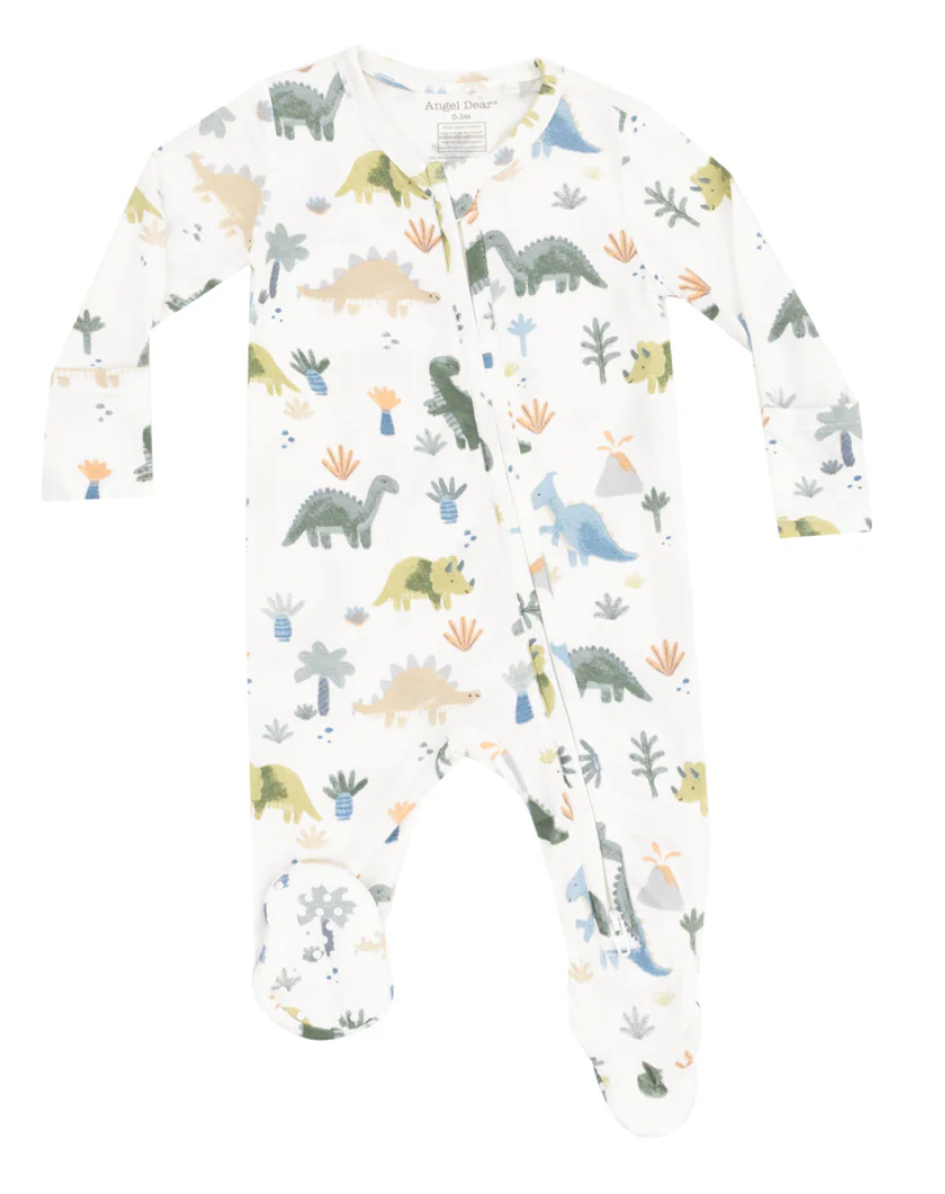 Angel Dear Soft Dinos 2 Way Zipper Footie Skipper & Scout 