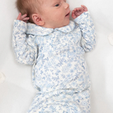 Angel Dear Calico Floral Smocked Peter Pan Footie