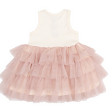 Angel Dear Bows Ribbed Layered Tulle Dress