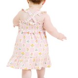 Angel Dear Floral Check Smocked Ruffle Sundress