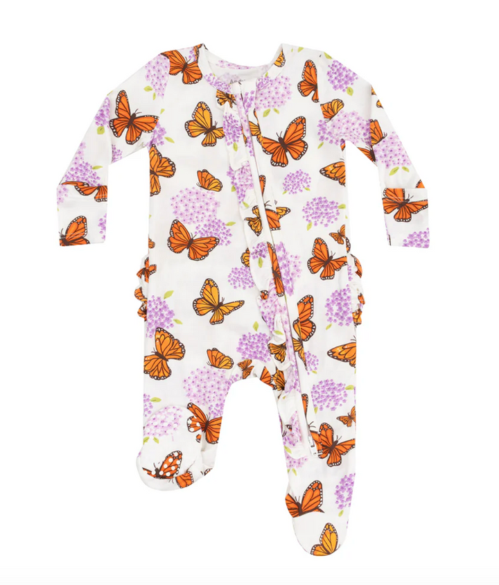 Angel Dear Monarch Butterflies 2 Way Ruffle Zipper Footie Skipper & Scout 