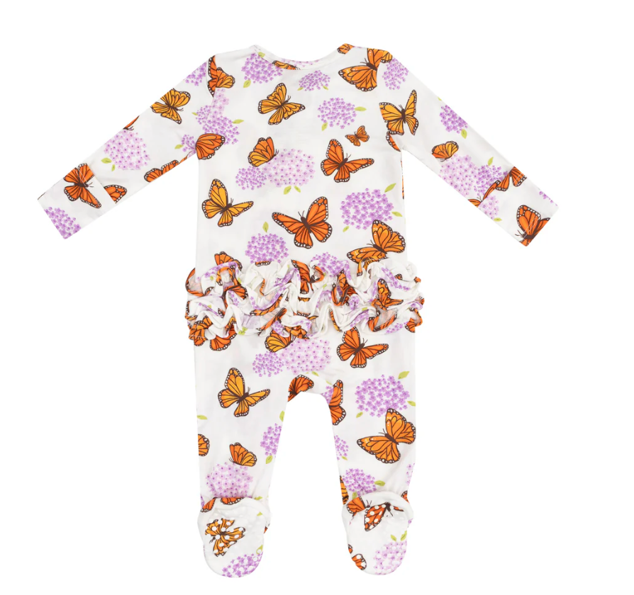 Angel Dear Monarch Butterflies 2 Way Ruffle Zipper Footie Skipper & Scout 