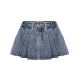 Rylee + Cru Pleated Denim Skirt