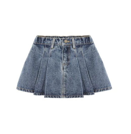 Rylee + Cru Pleated Denim Skirt Skipper & Scout 