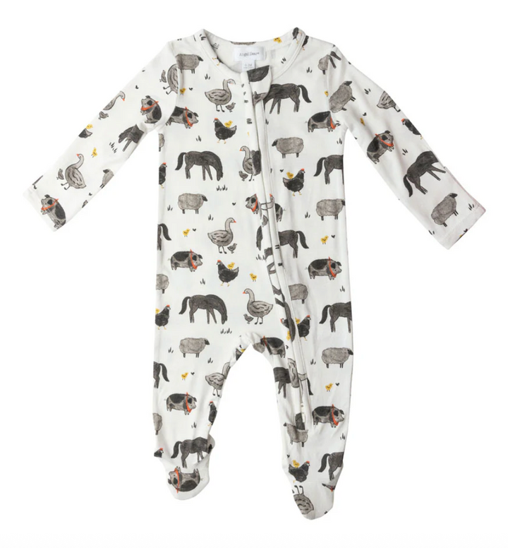 Angel Dear Farm Animal Party 2 Way Zip Footie Skipper & Scout 