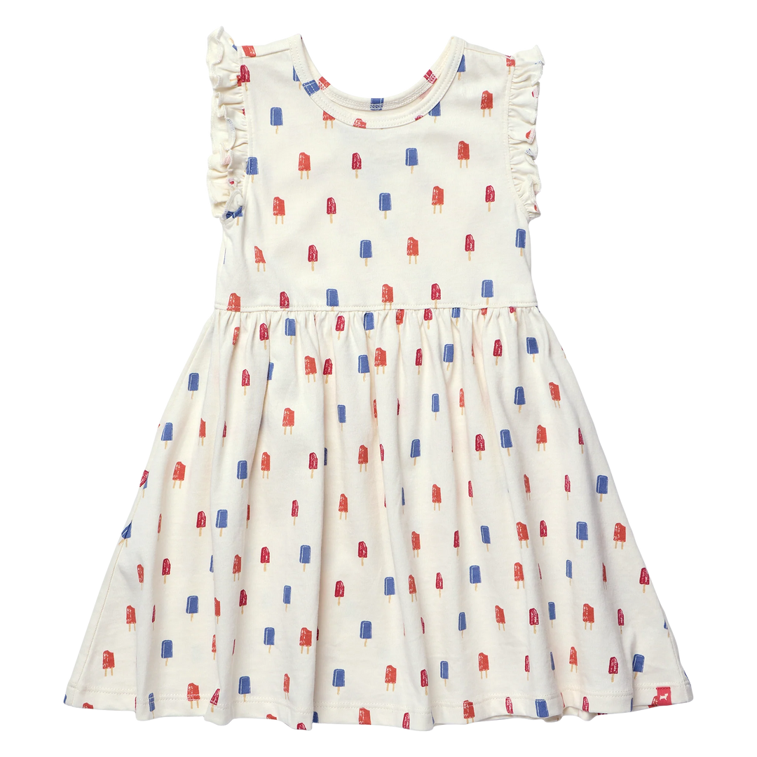 Pink Chicken Coop Sunny Ruffle Dress - Popsicles