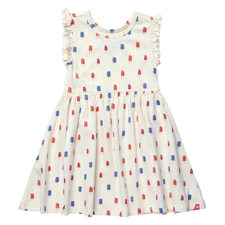 Pink Chicken Coop Sunny Ruffle Dress - Popsicles