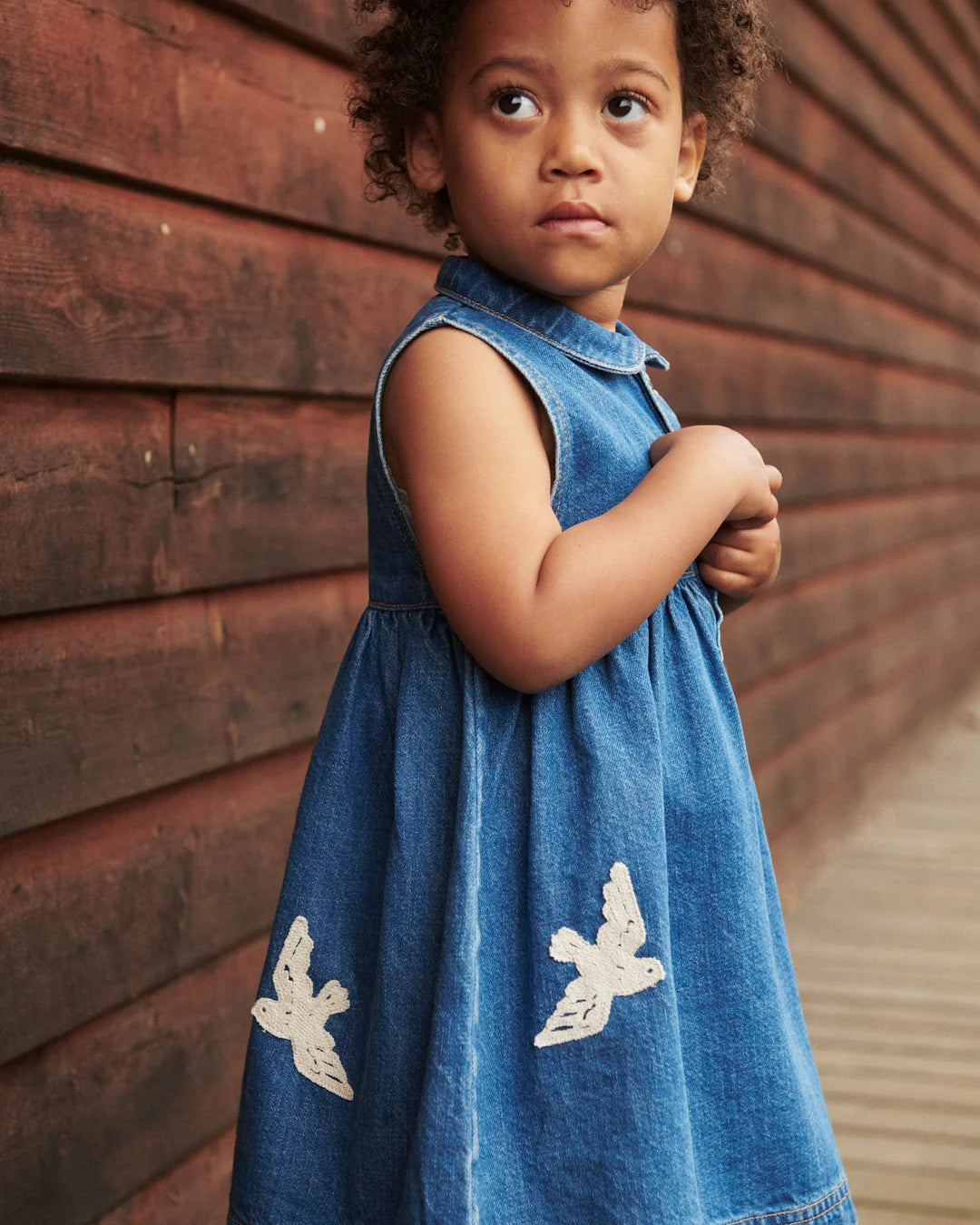 Copehagen Colors Crochet Dove Denim Dress