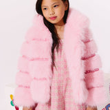 Lola & The Boys Gem Faux Fur Coat