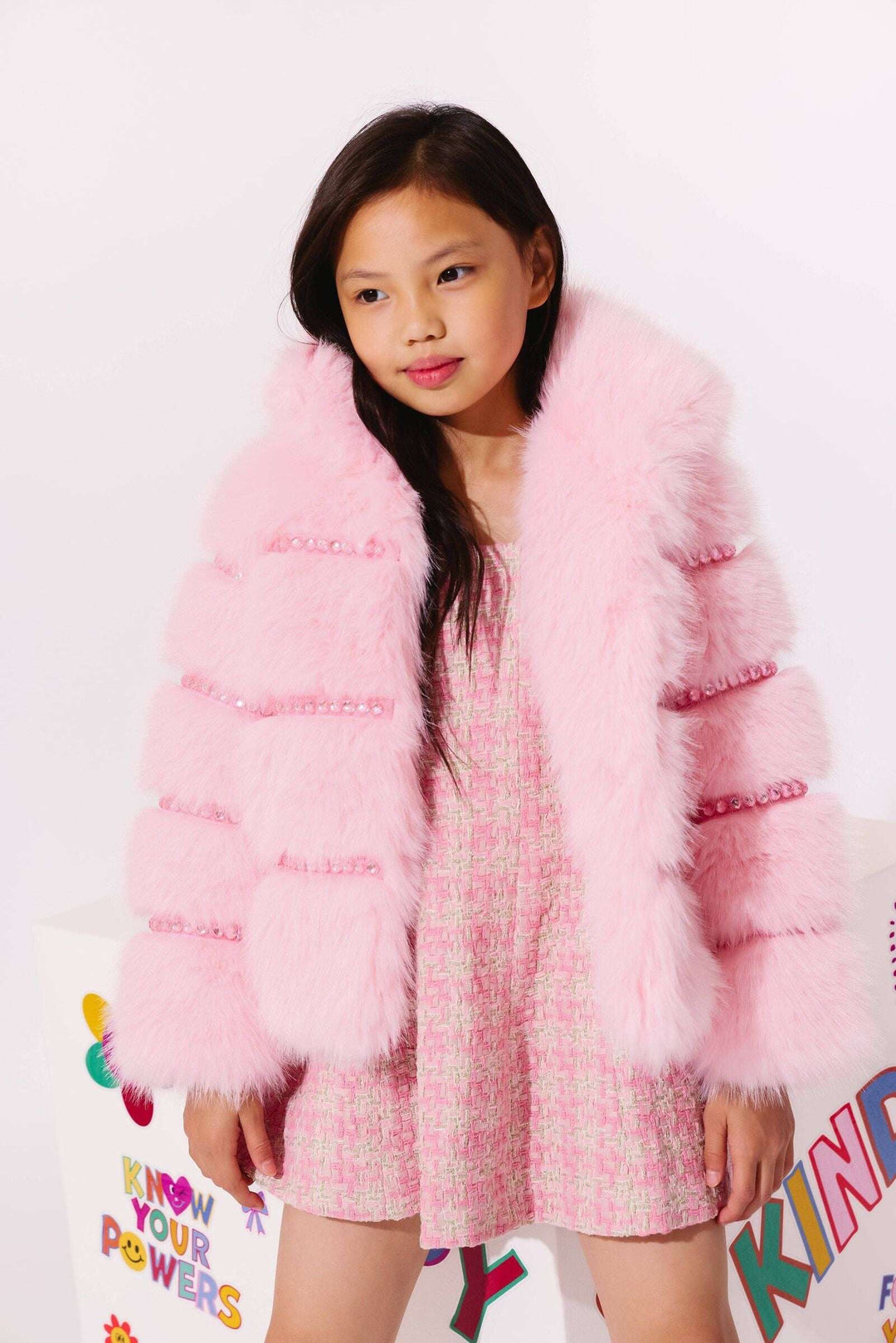 Lola & The Boys Gem Faux Fur Coat Skipper & Scout 