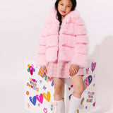 Lola & The Boys Gem Faux Fur Coat