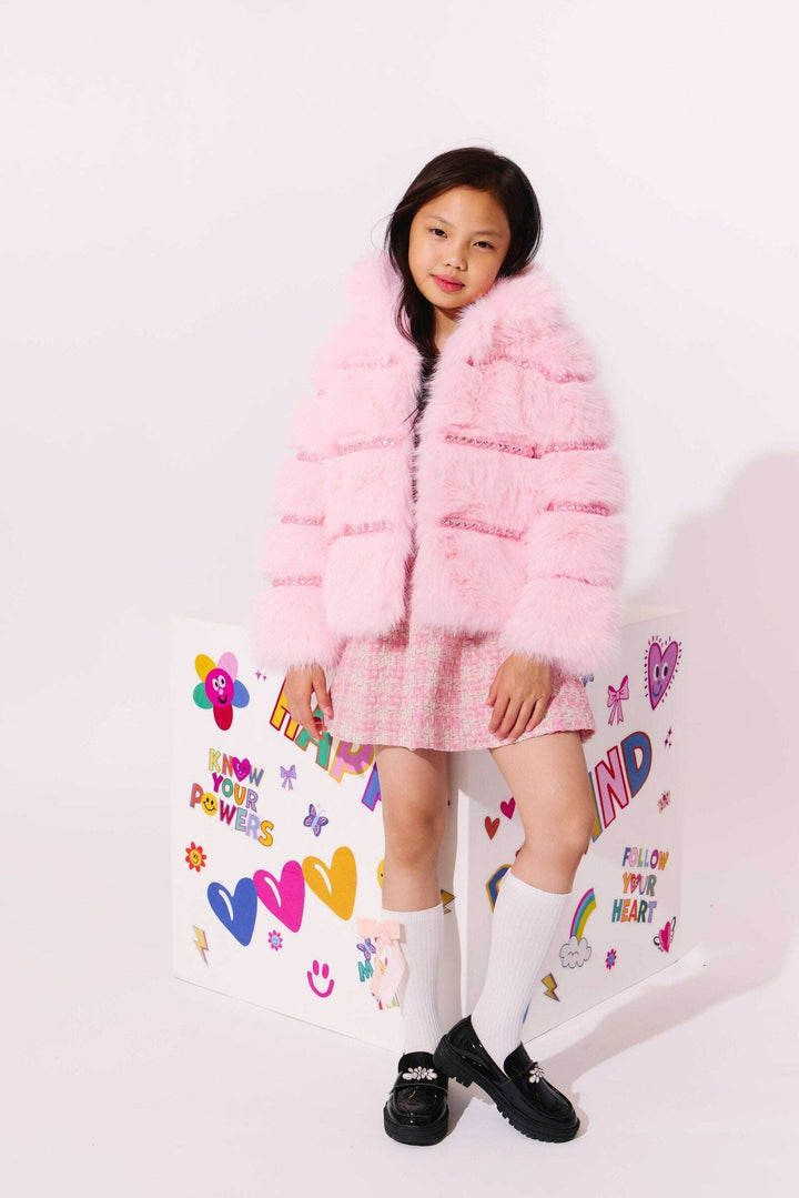 Lola & The Boys Gem Faux Fur Coat Skipper & Scout 