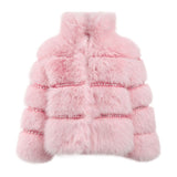 Lola & The Boys Gem Faux Fur Coat