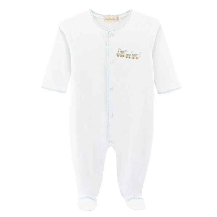 Baby Club Chic Little Train Footie w Crochet Skipper & Scout 