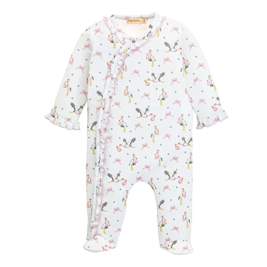 Baby Club Chic Welcome Baby Ruffle Footie Skipper & Scout 