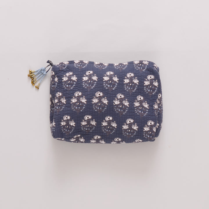 Pink Chicken Large Strawflower Quilted Pouch