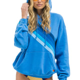 Aviator Nation Cross Stripe Pullover Hoodie Relaxed