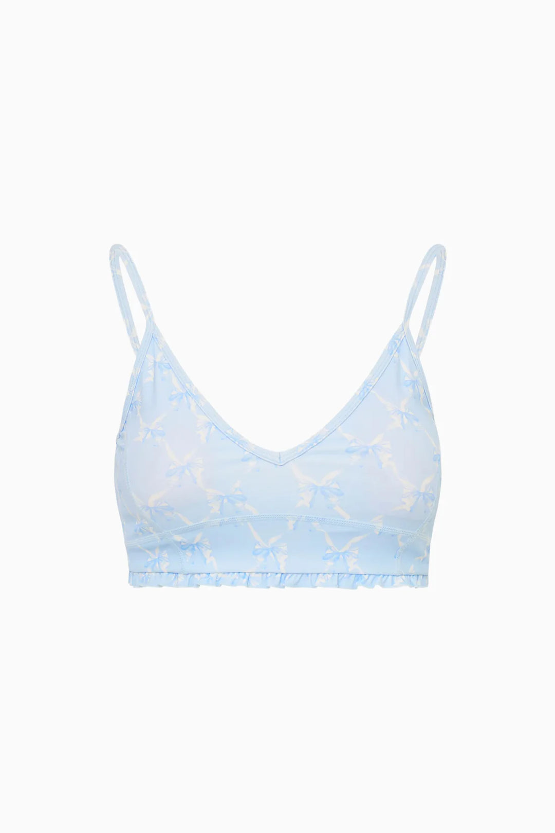 Love Shack Fancy Erza Bow Print Active Bra