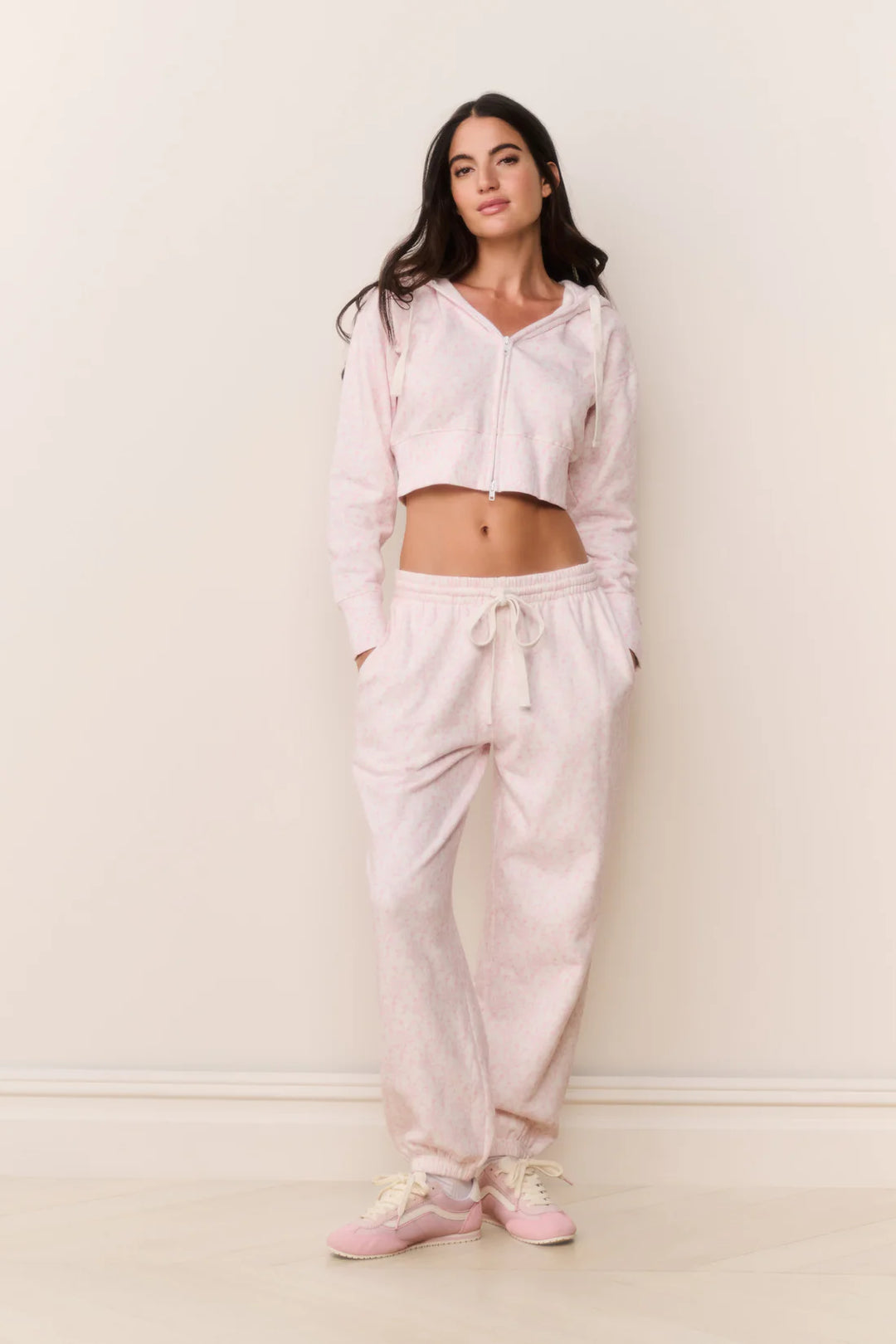 Love Shack Fancy Lillia Chantilly Bow Print Sweatpant