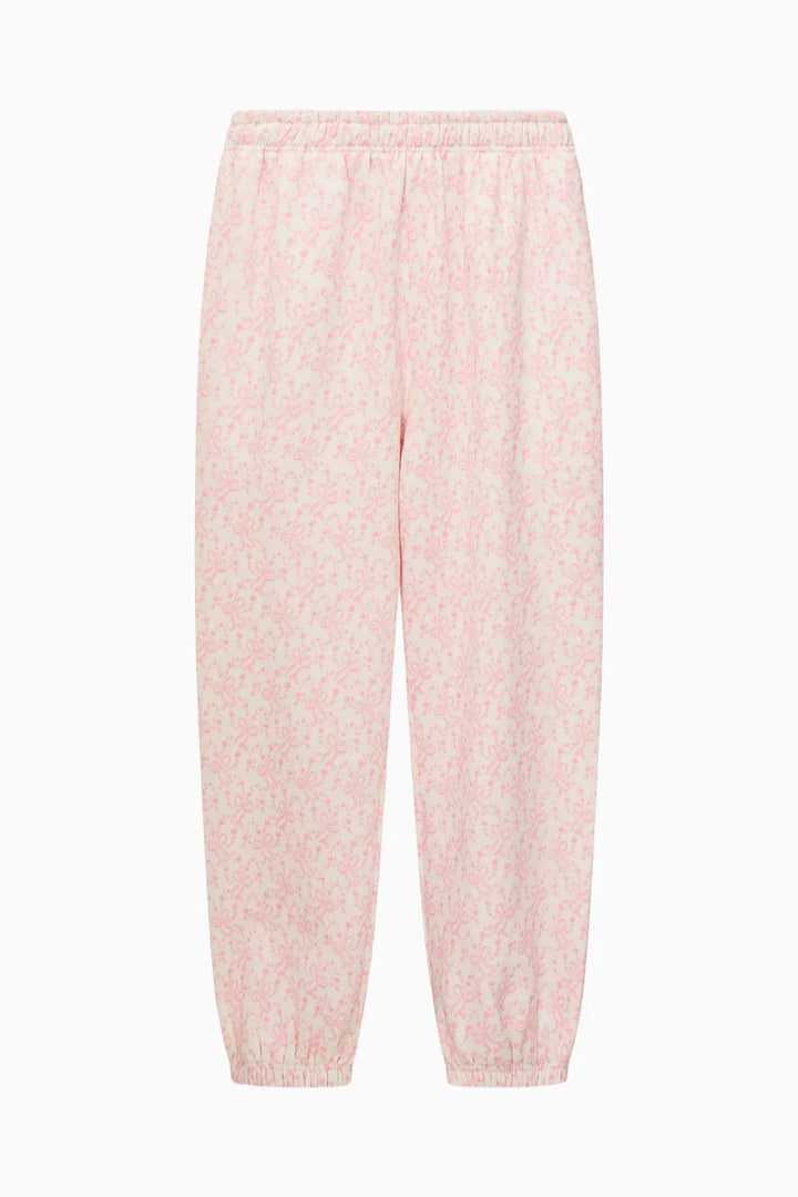 Love Shack Fancy Lillia Chantilly Bow Print Sweatpant