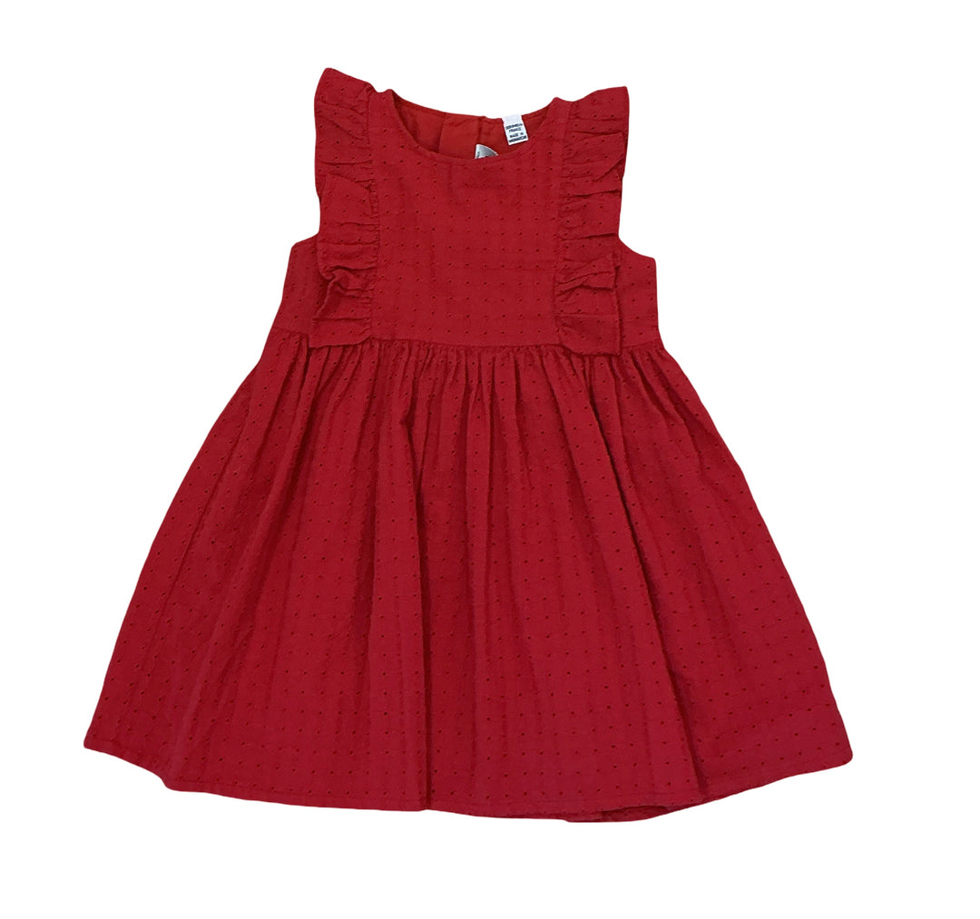 Petit Bateau Sleeveless Eyelet Dress w Ruffles