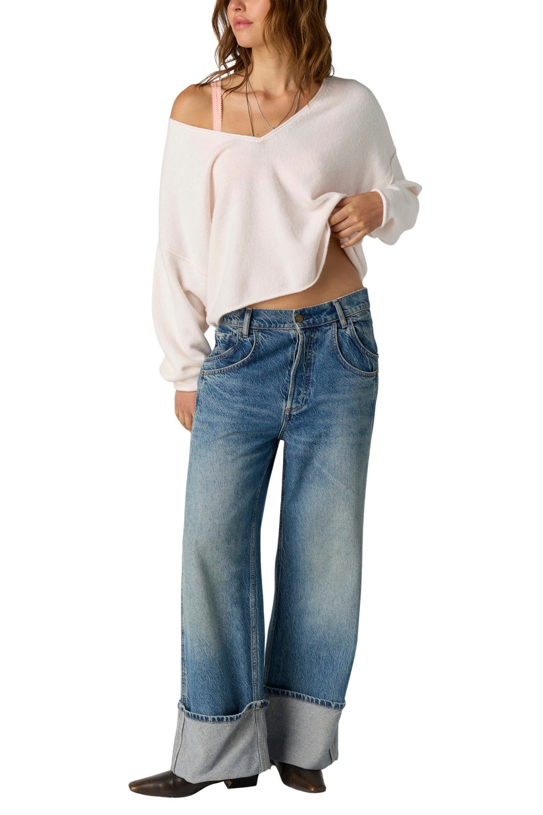 Free People See Me V-Neck Pullover