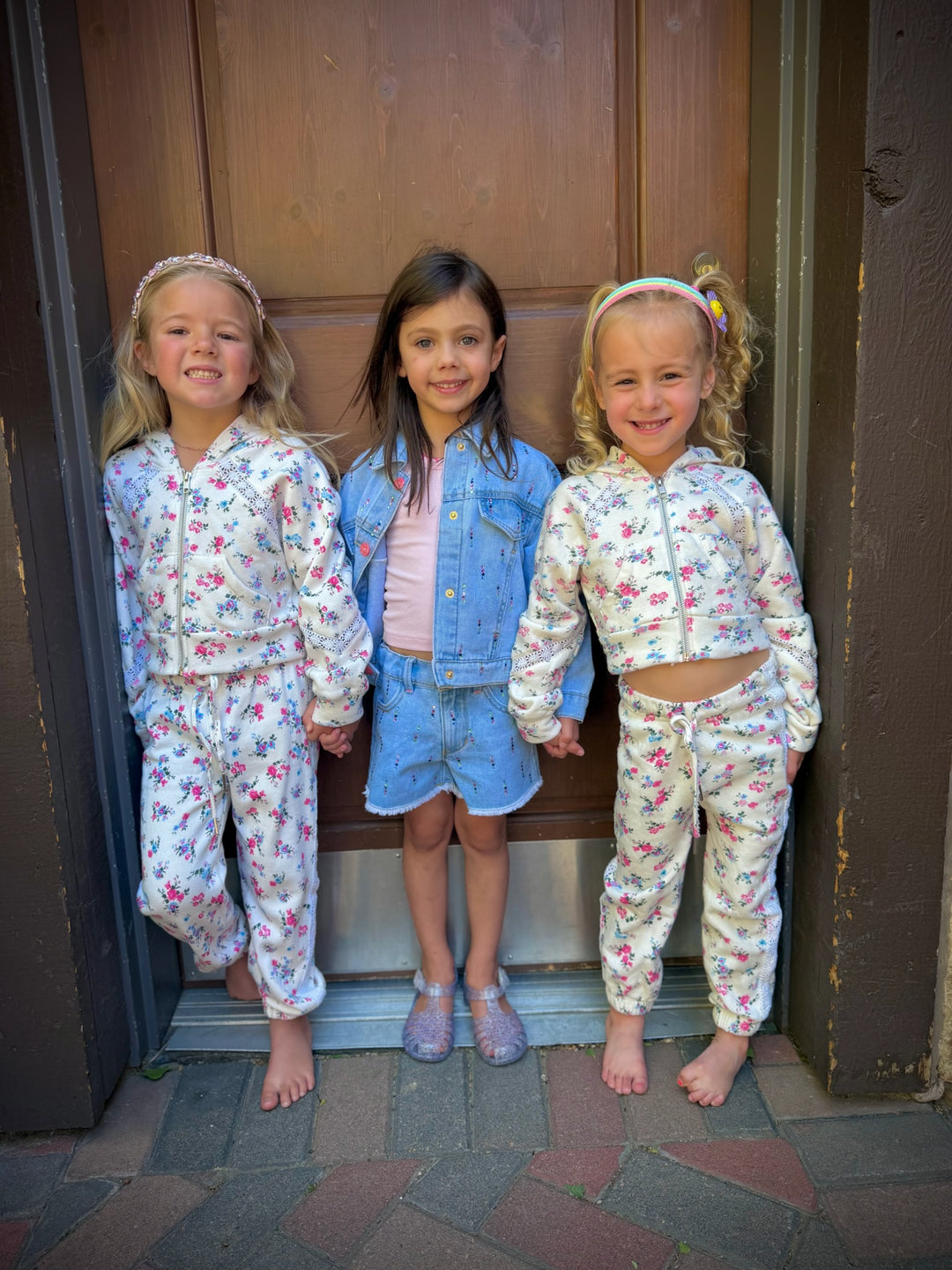 FBZ Floral Sara Print Lace Detail Hoodie/Pant SET