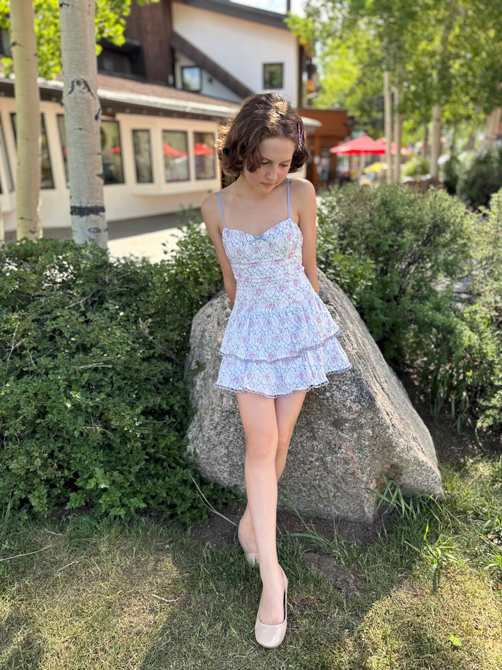 KatiejNYC Carol Tiered Mini Dress- Floral Bouquet