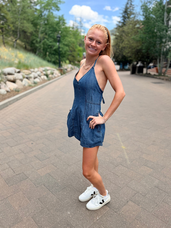 Miou Muse Denim Women's Romper