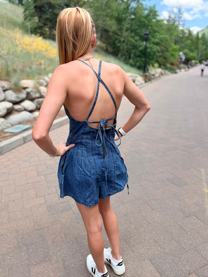 Miou Muse Denim Women's Romper S
