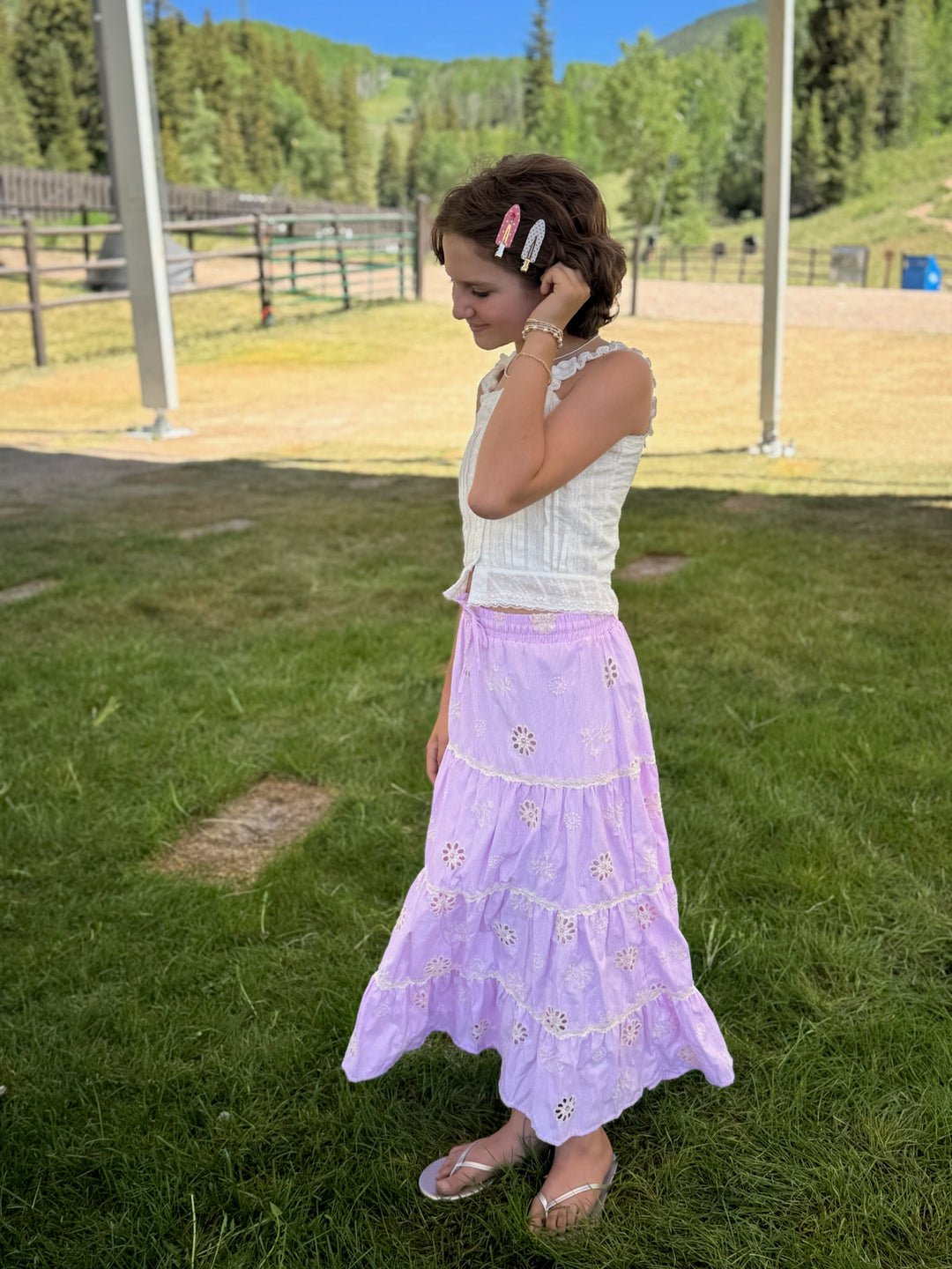 FBZ Floral Tiered Maxi Skirt