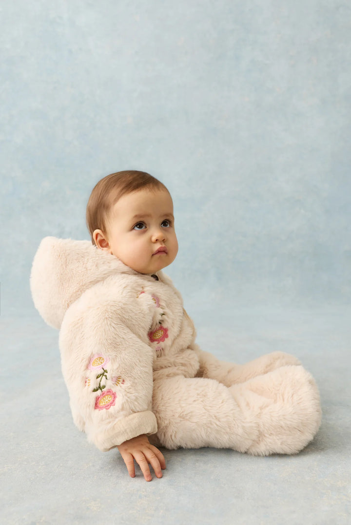 Louise Misha Pilot Faux Fur Jumpsuit