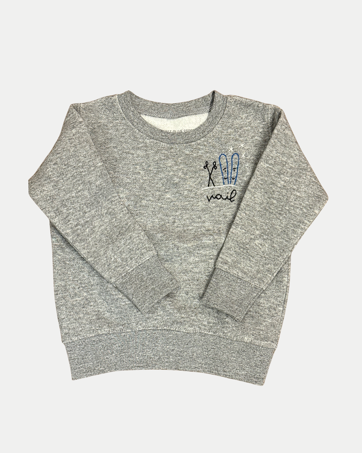 Sweet Olive Vail Ski Poles Embroidered Sweatshirt