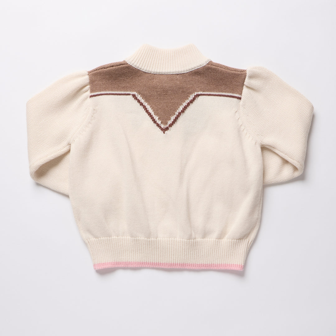 Pink Chicken Girls Western Zip Sweater