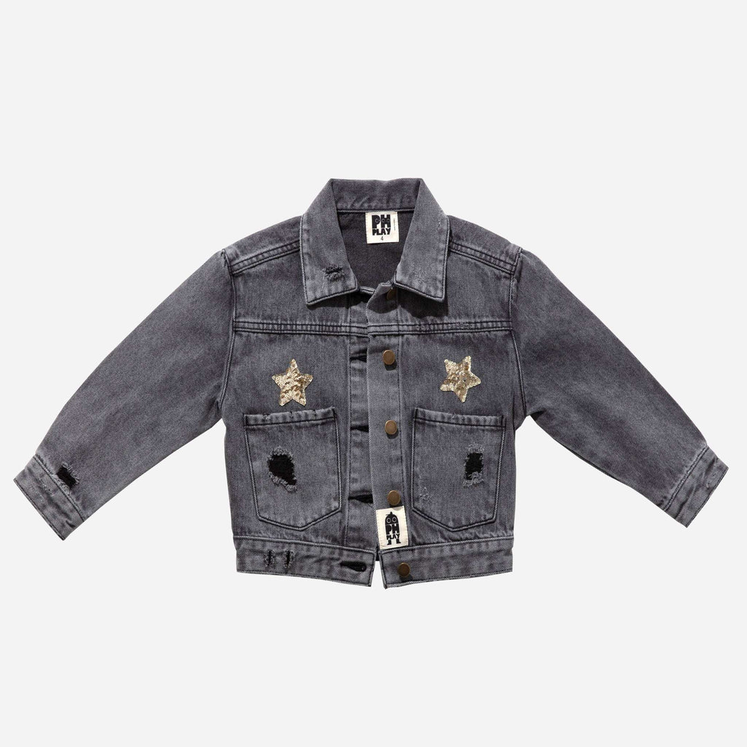 Petite Hailey Patched Denim Jacket Skipper & Scout 