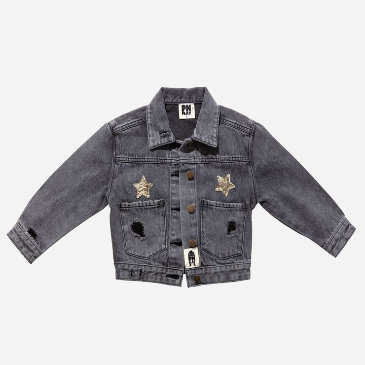 Petite Hailey Patched Denim Jacket Skipper & Scout 