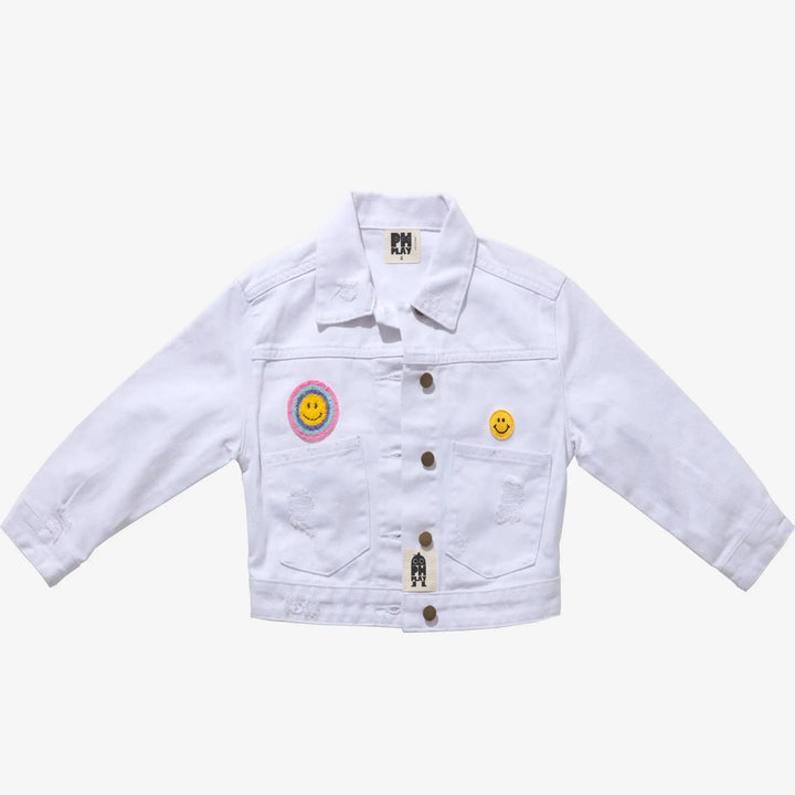 Petite Hailey Patched Denim Jacket Skipper & Scout 