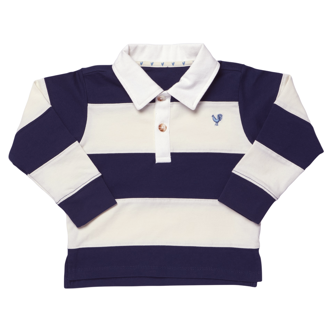 Pink Chicken Boys Albert Striped Rugby Shirt