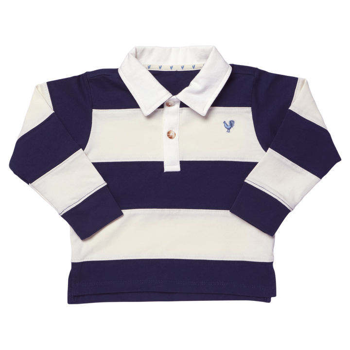 Pink Chicken Boys Albert Striped Rugby Shirt