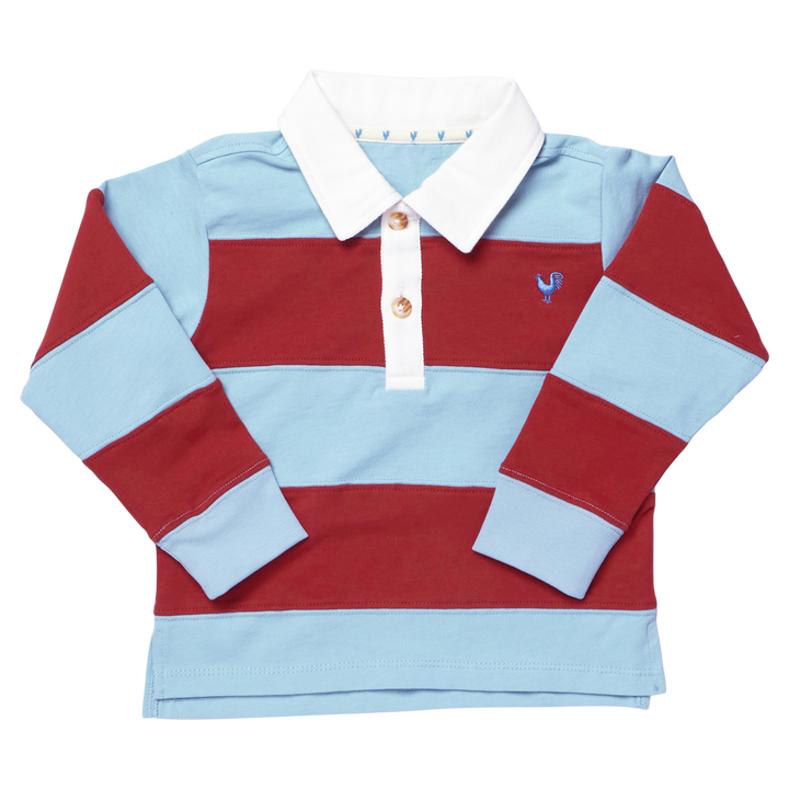 Pink Chicken Boys Albert Striped Rugby Shirt