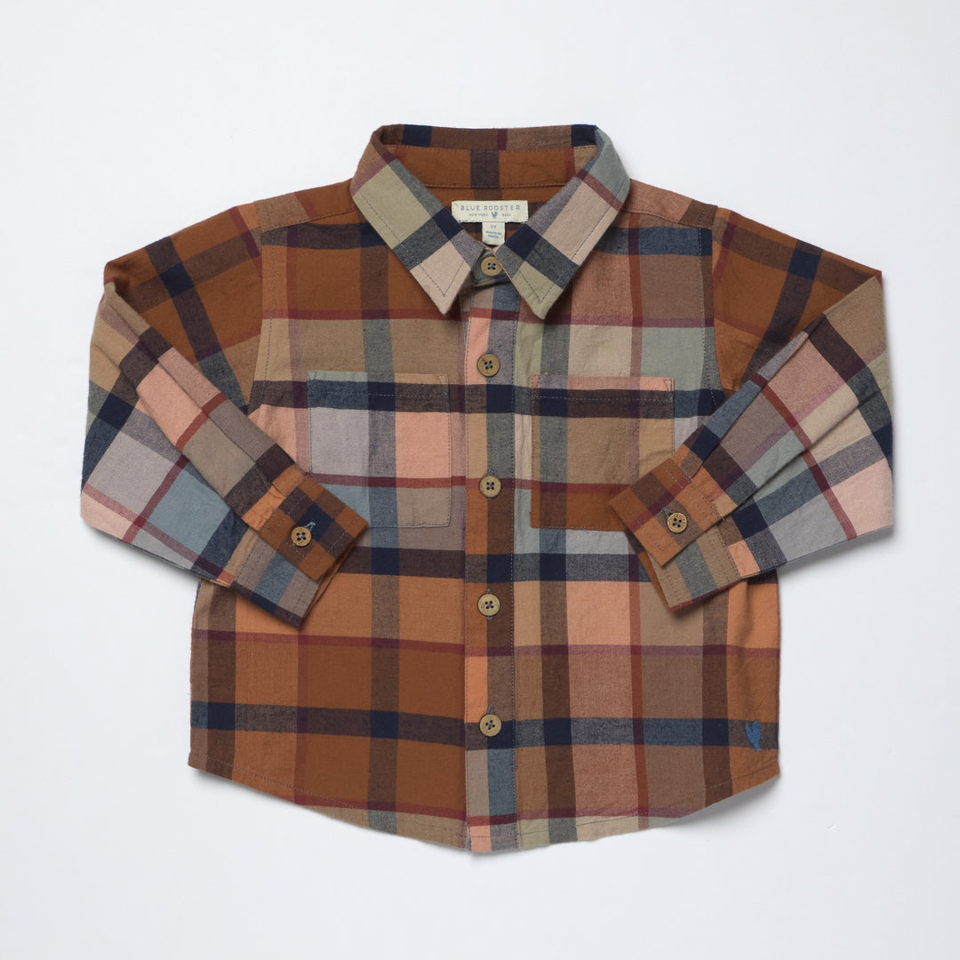 Pink Chicken Boys LS Jack Shirt - Hayride Plaid