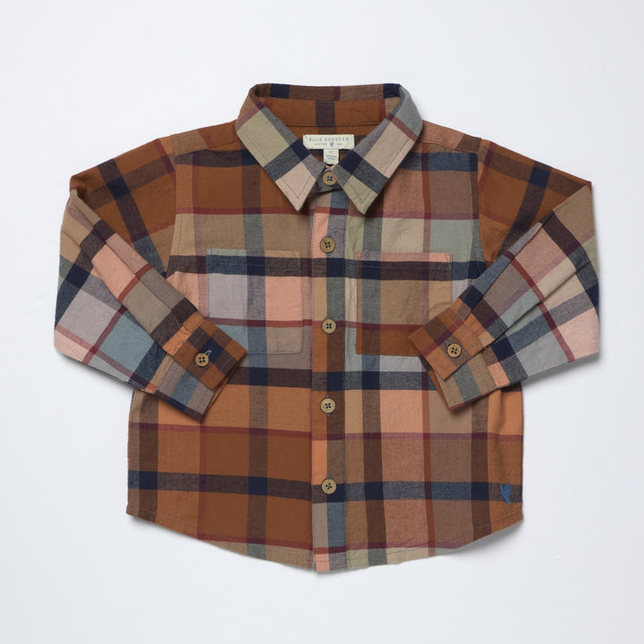 Pink Chicken Boys LS Jack Shirt - Hayride Plaid