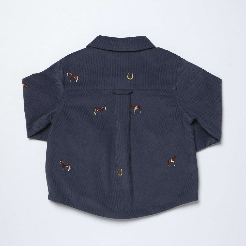 Pink Chicken Boys LS Jack Shirt - Horse Embroidery Skipper & Scout 