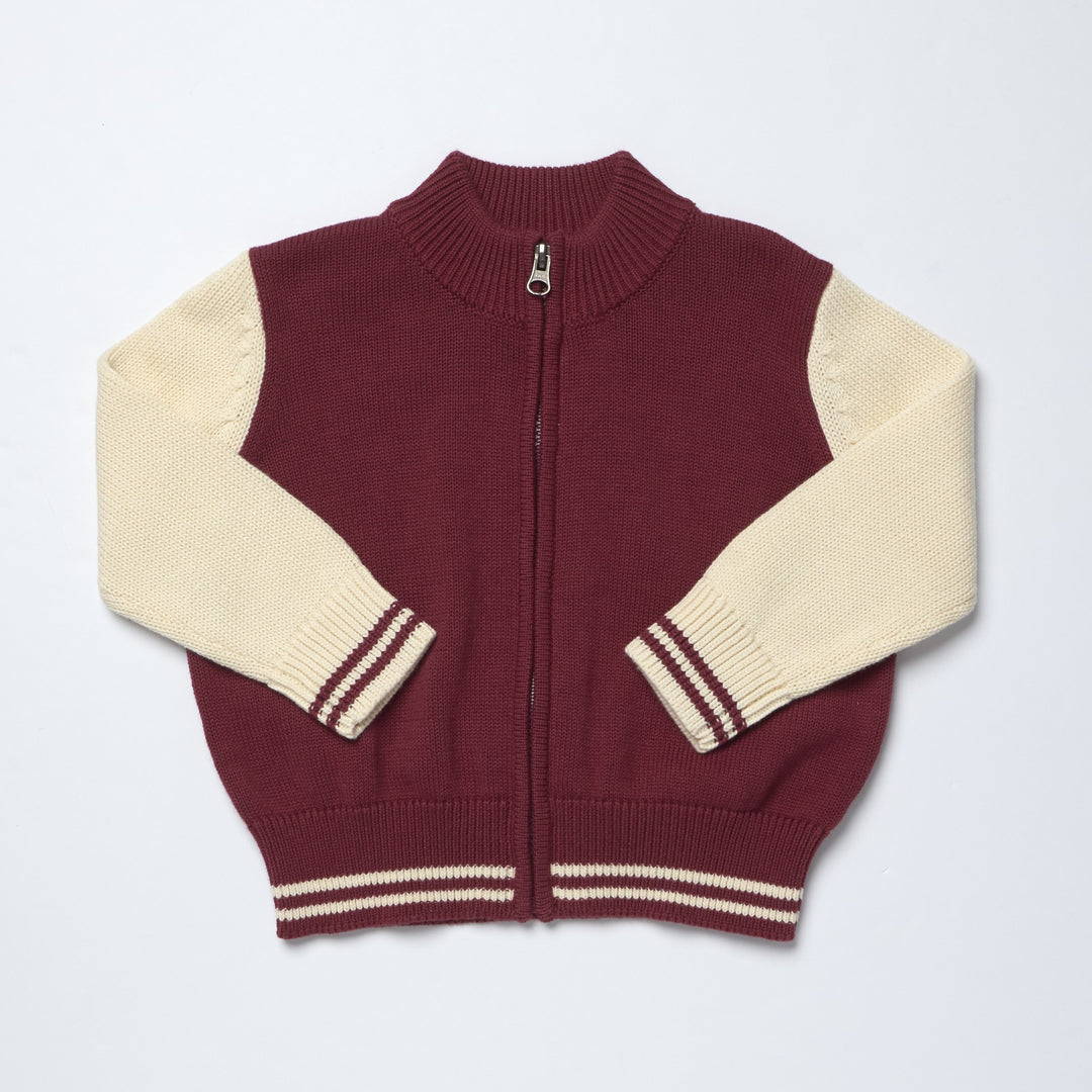 Pink Chicken Boys Varsity Zip Sweater